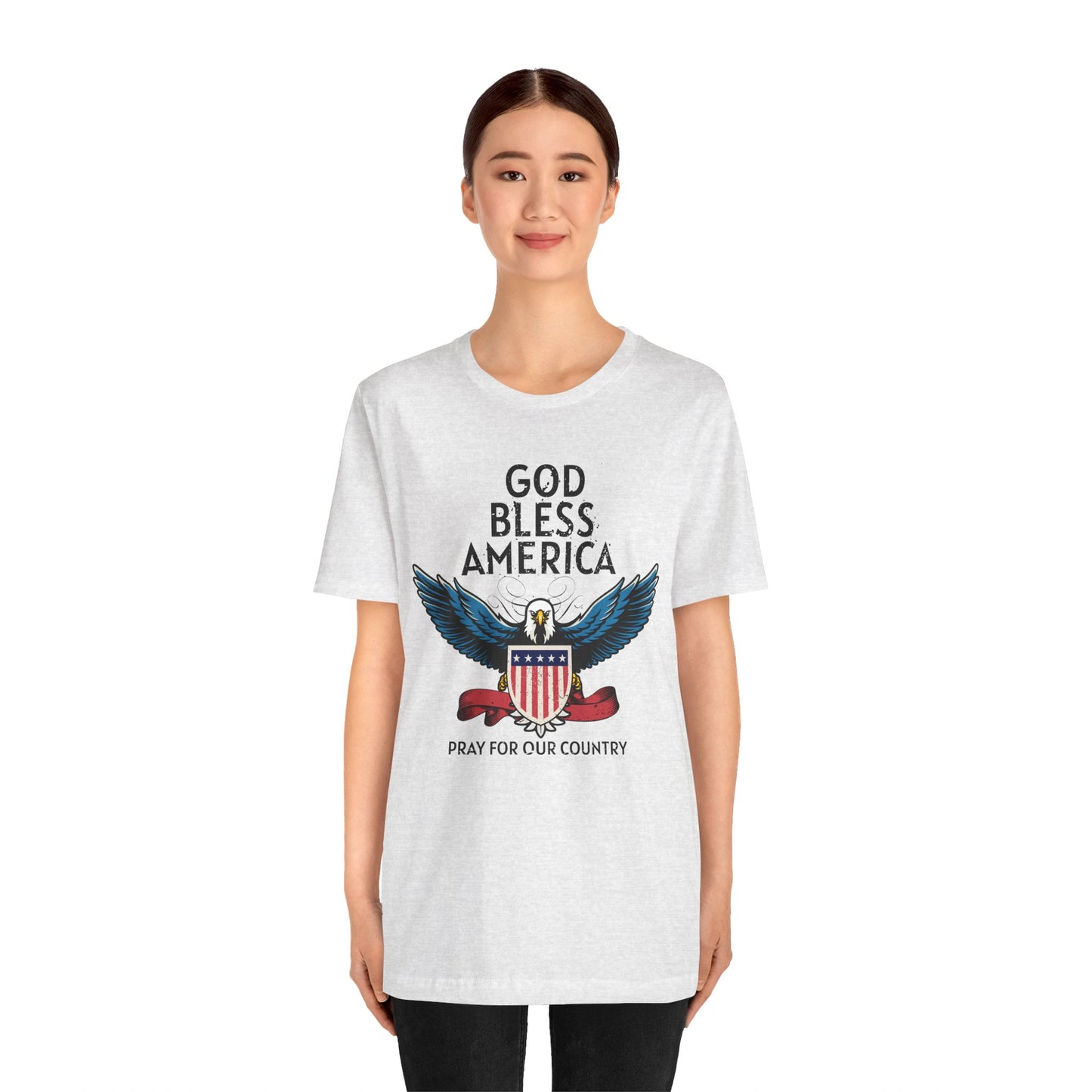 God Bless America Unisex Tee | Patriotic Shirt, American Eagle Design, Casual Wear, Independence Day, Gifts for Veterans - 13786