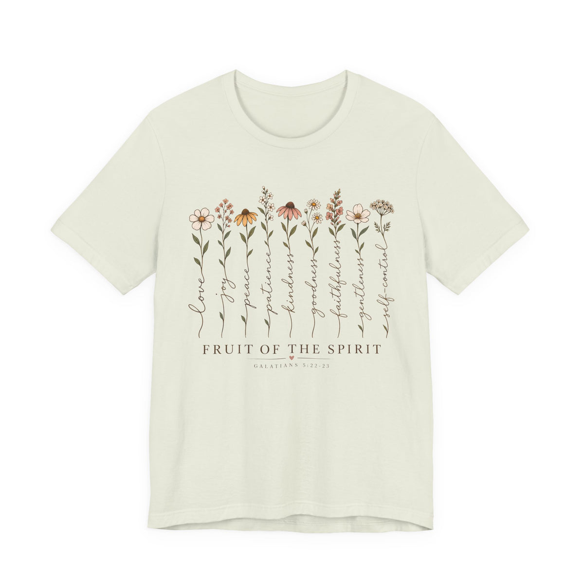 Fruit of the Spirit Floral T-Shirt,  Christian Faith Scripture Tee - 14984