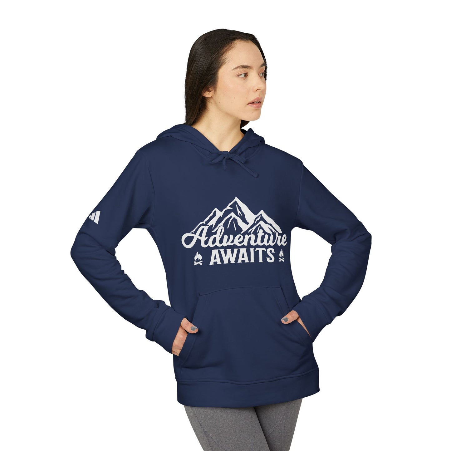 Camping: Adventure Awaits - Adidas Unisex Fleece Hoodie