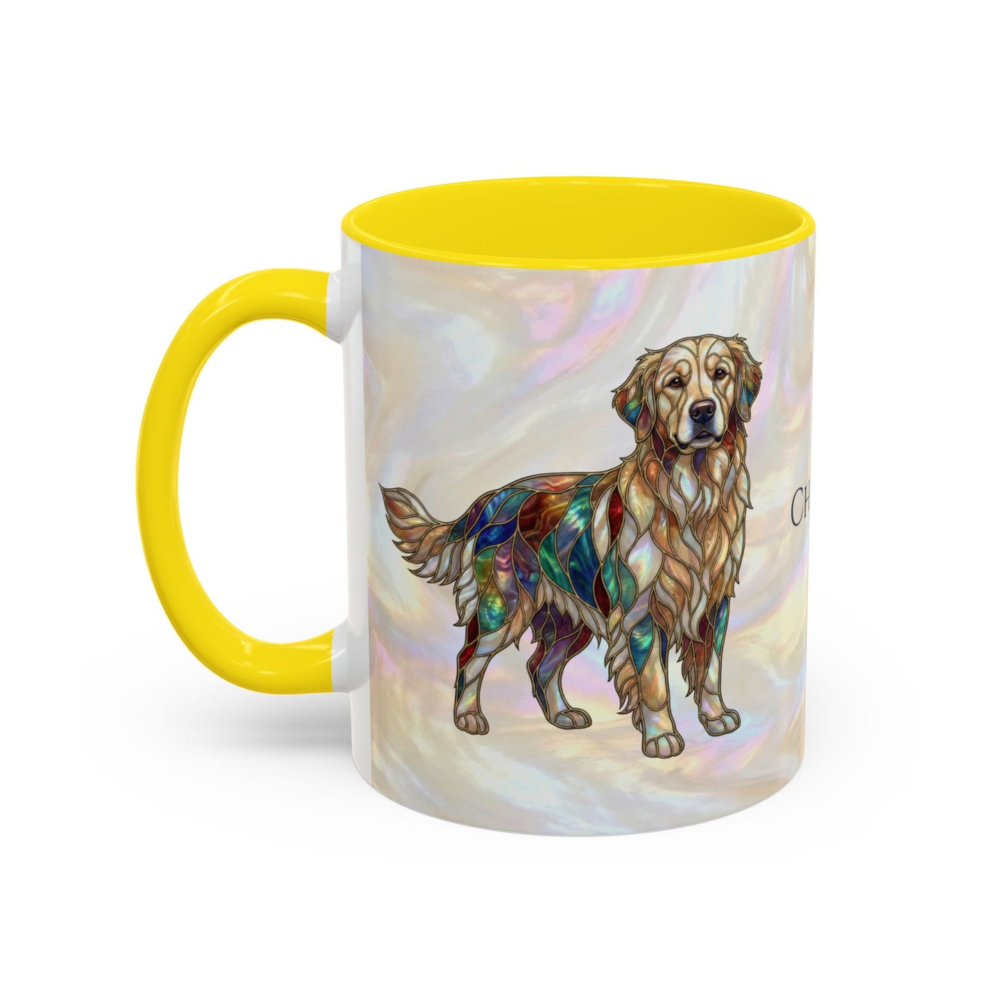 Personalized Golden Retriever Coffee Mug - Stained Glass Design 11/15oz - 14534