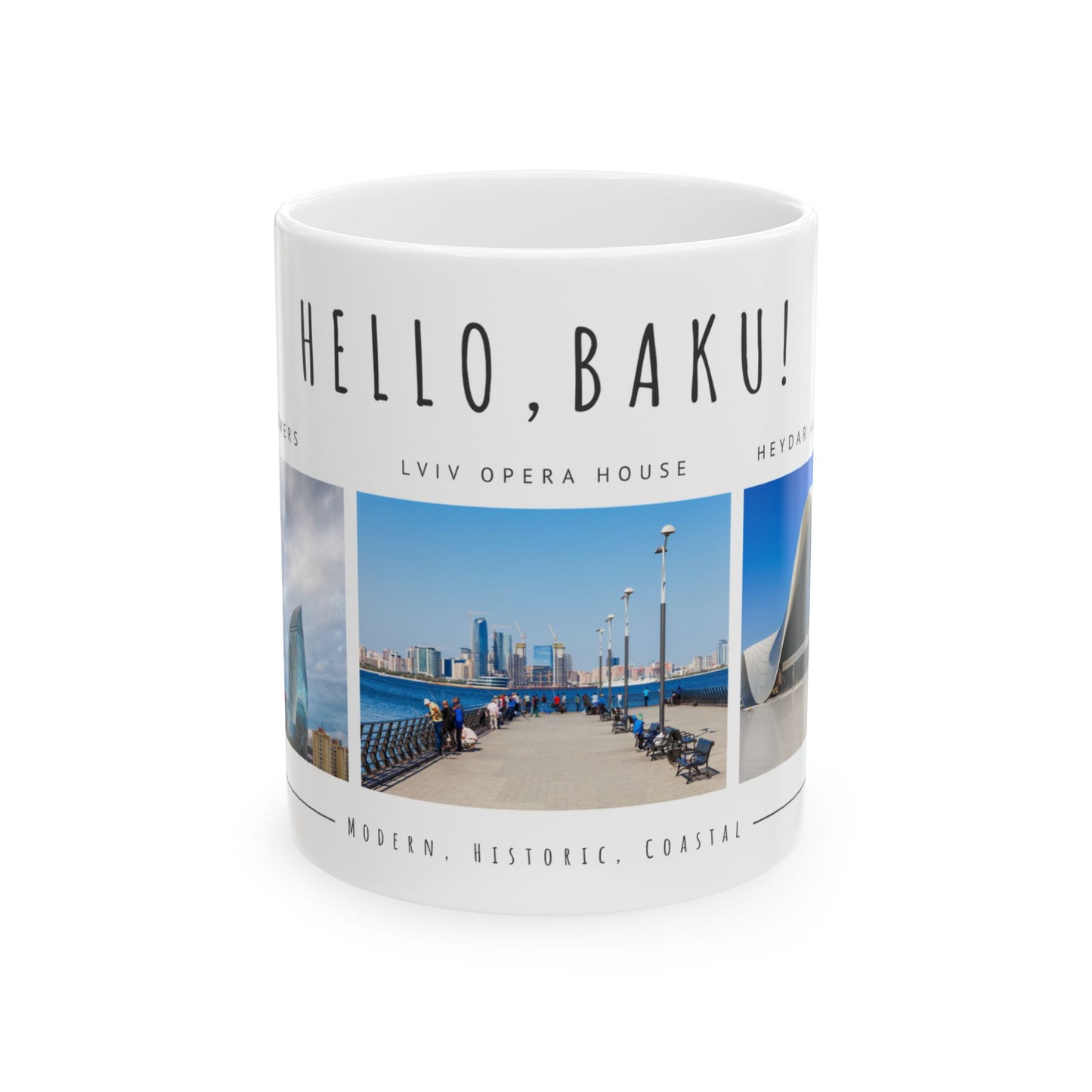 Hello Baku! Scenic Ceramic Mug - 11oz & 15oz - Perfect Gift for Travelers & City Lovers - 12237