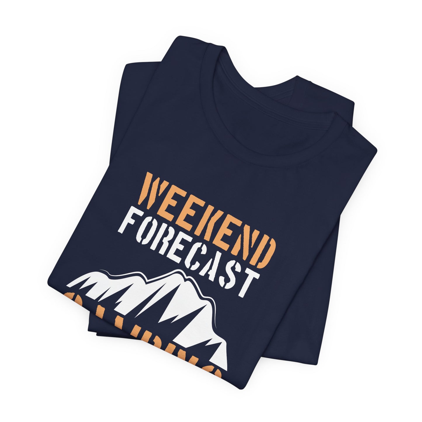 Camping: Weekend Forecast, Camping With A Chance Of Cold Beer In My Hand - Unisex Jersey Short Sleeve Tee - 12570