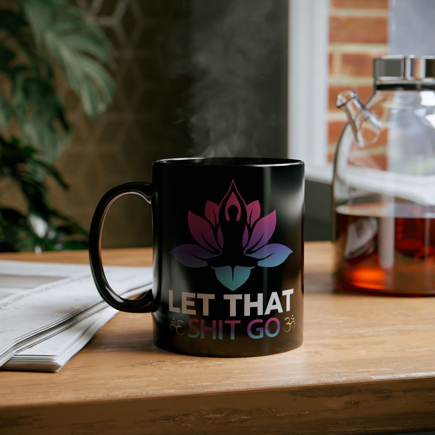 Let That Shit Go, Yoga Black Mug, 11/15oz - 13166