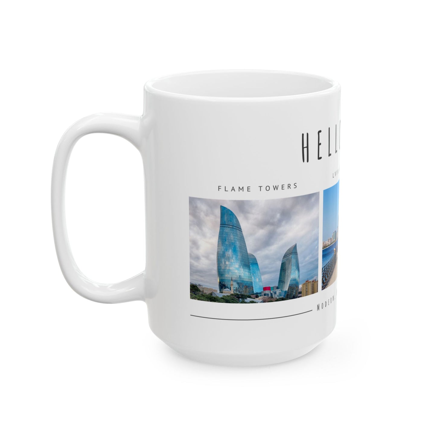 Hello Baku! Scenic Ceramic Mug - 11oz & 15oz - Perfect Gift for Travelers & City Lovers - 12237