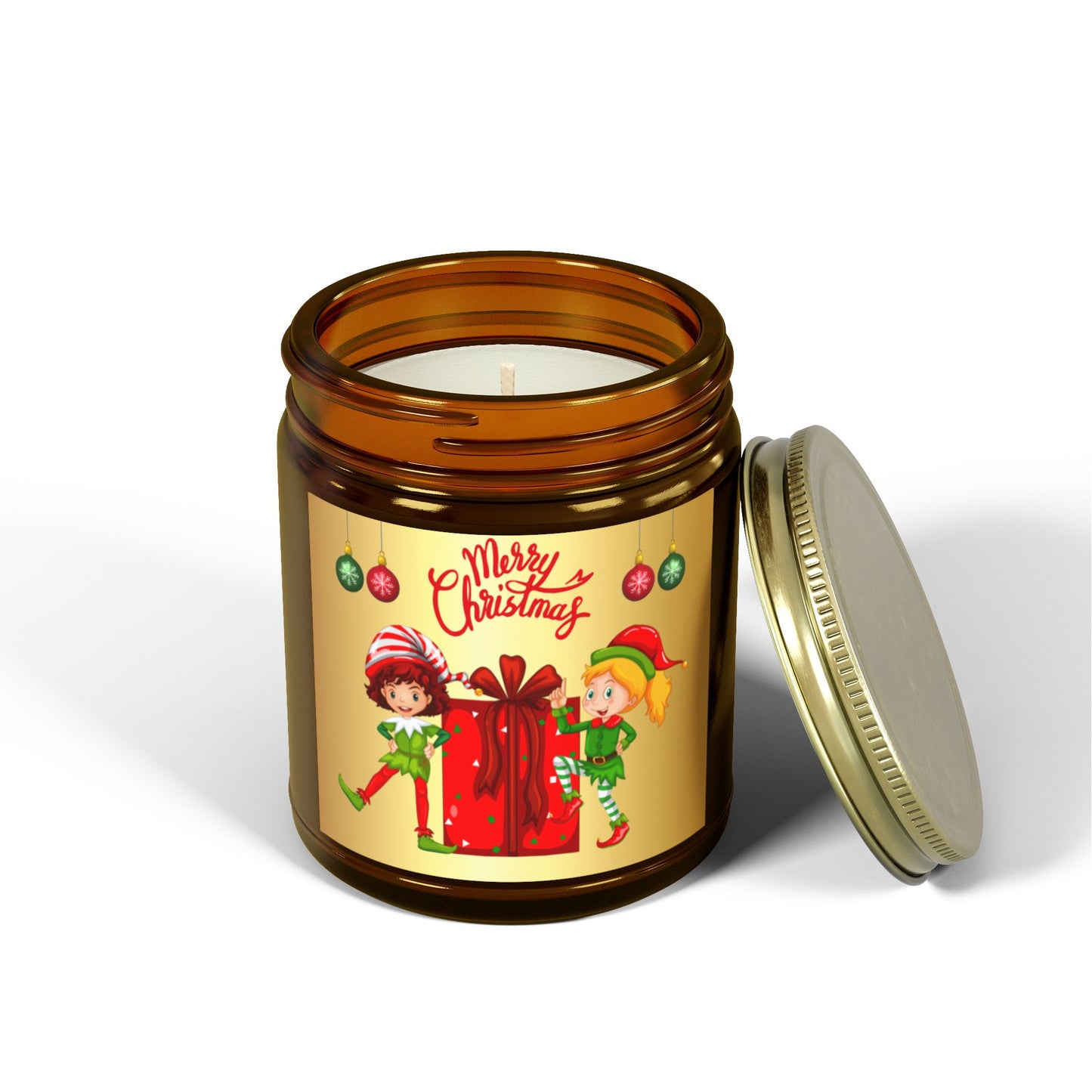 Merry Christmas - Scented Candles, Coconut Apricot Wax (4oz, 9oz)