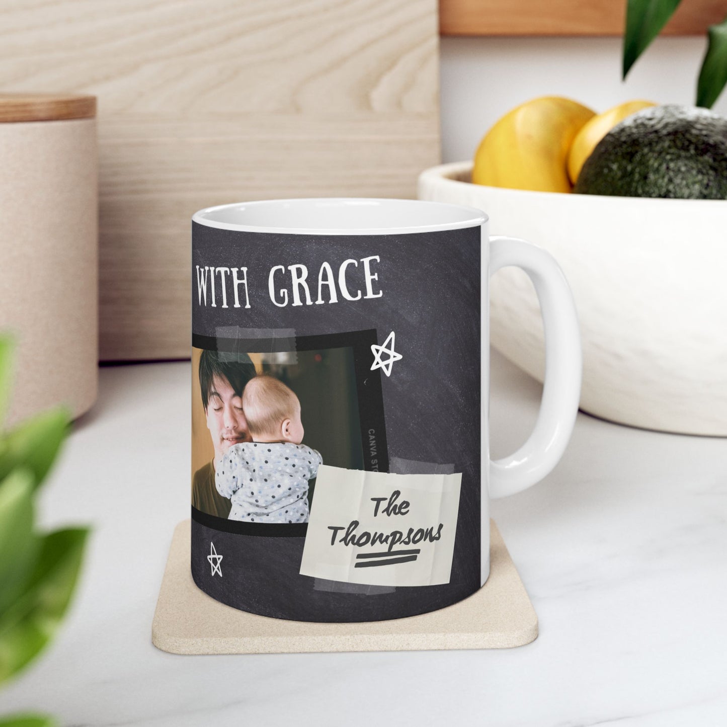 Personalized 1st Father's Day Ceramic Mug, Gift for Dads, Custom Photo Mug, Coffee Cup, Unique Father's Day Present - 14059
