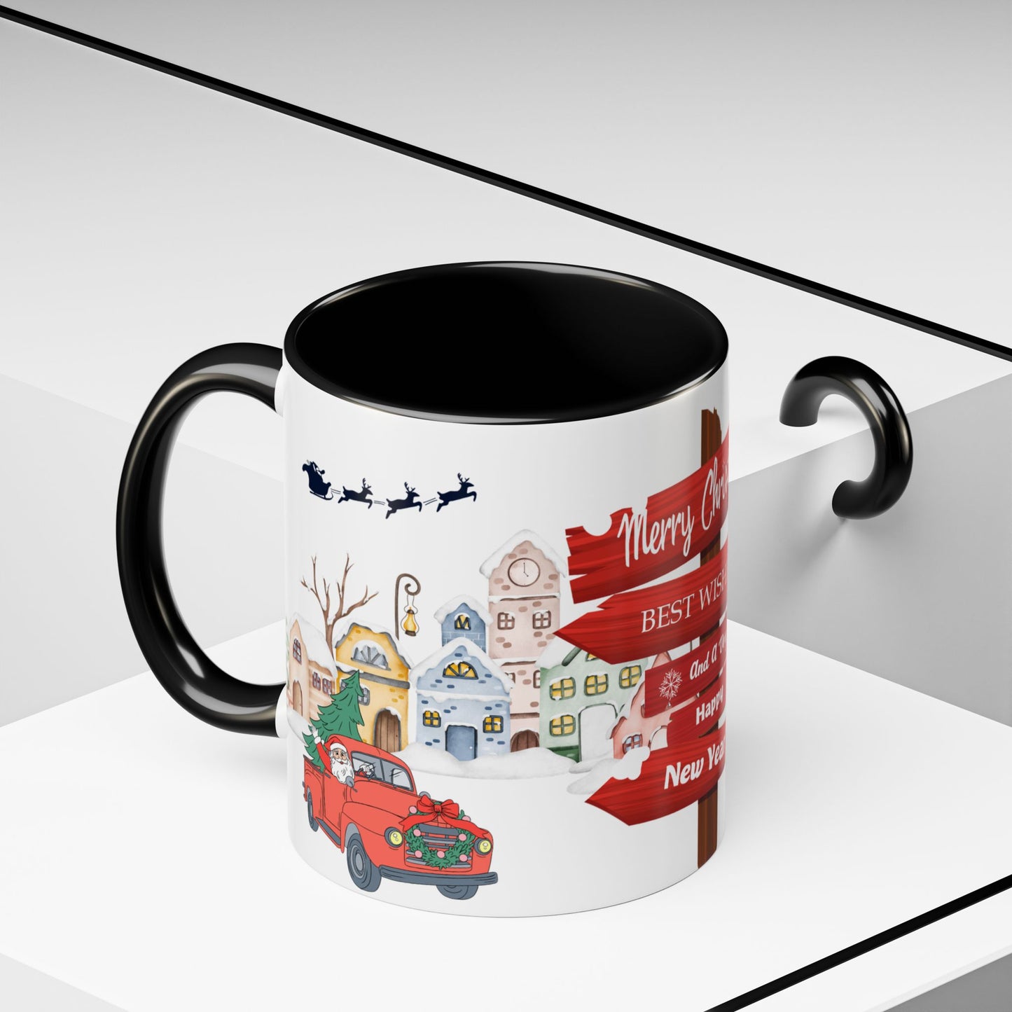 Merry Christmas - Accent Coffee Mug (11, 15oz)