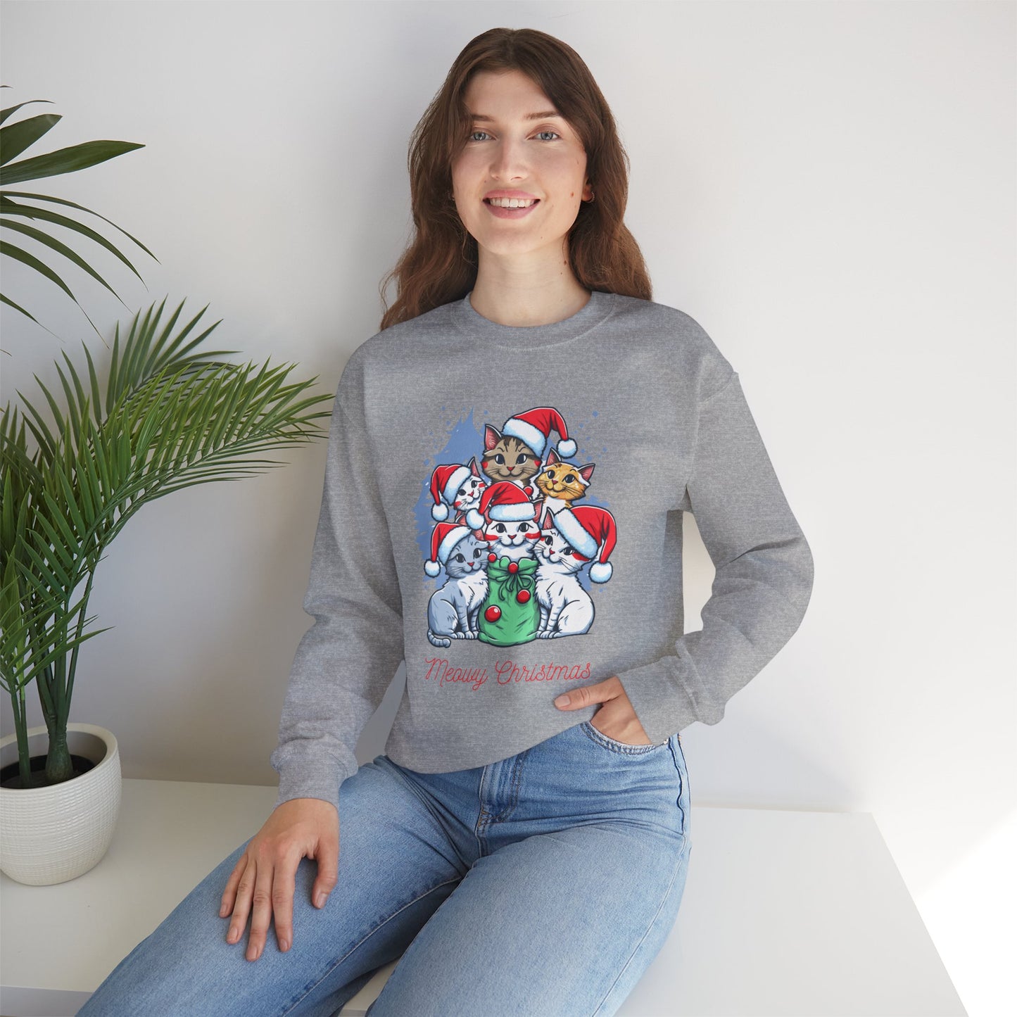 Merry Christmas, Cats - Unisex Heavy Blend™ Crewneck Sweatshirt