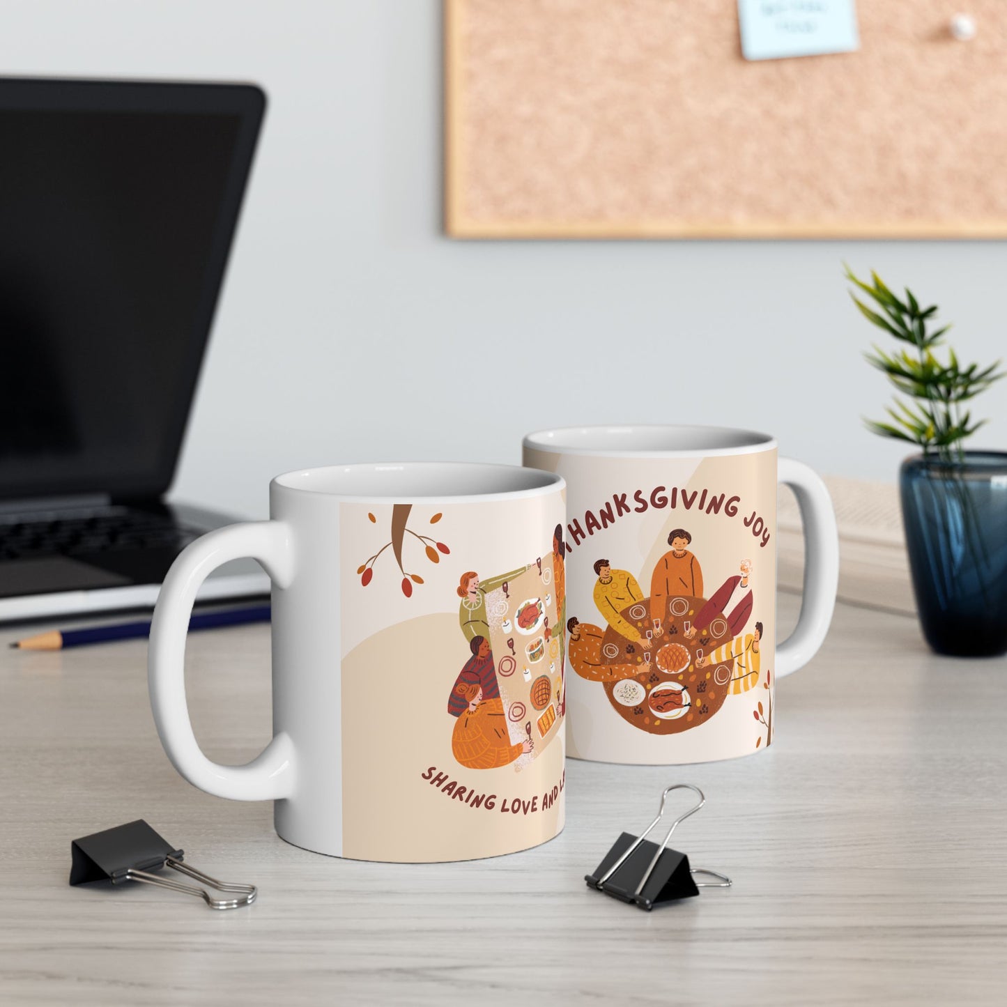 Sharing Love & Laughter, Thanksgiving Joy - Ceramic Mug, (11oz, 15oz) - 10896