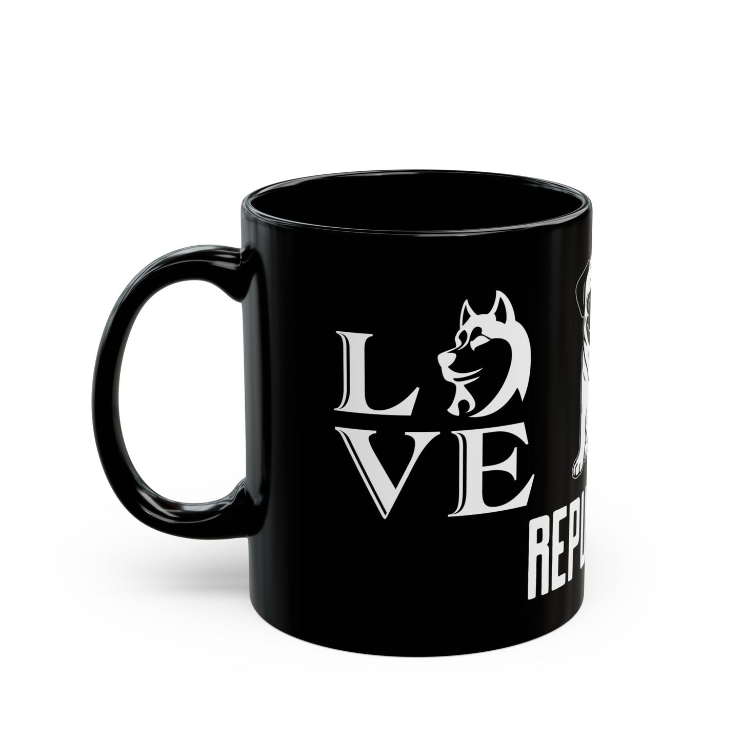 Republican, French Bulldog - Black Mug (11oz, 15oz)