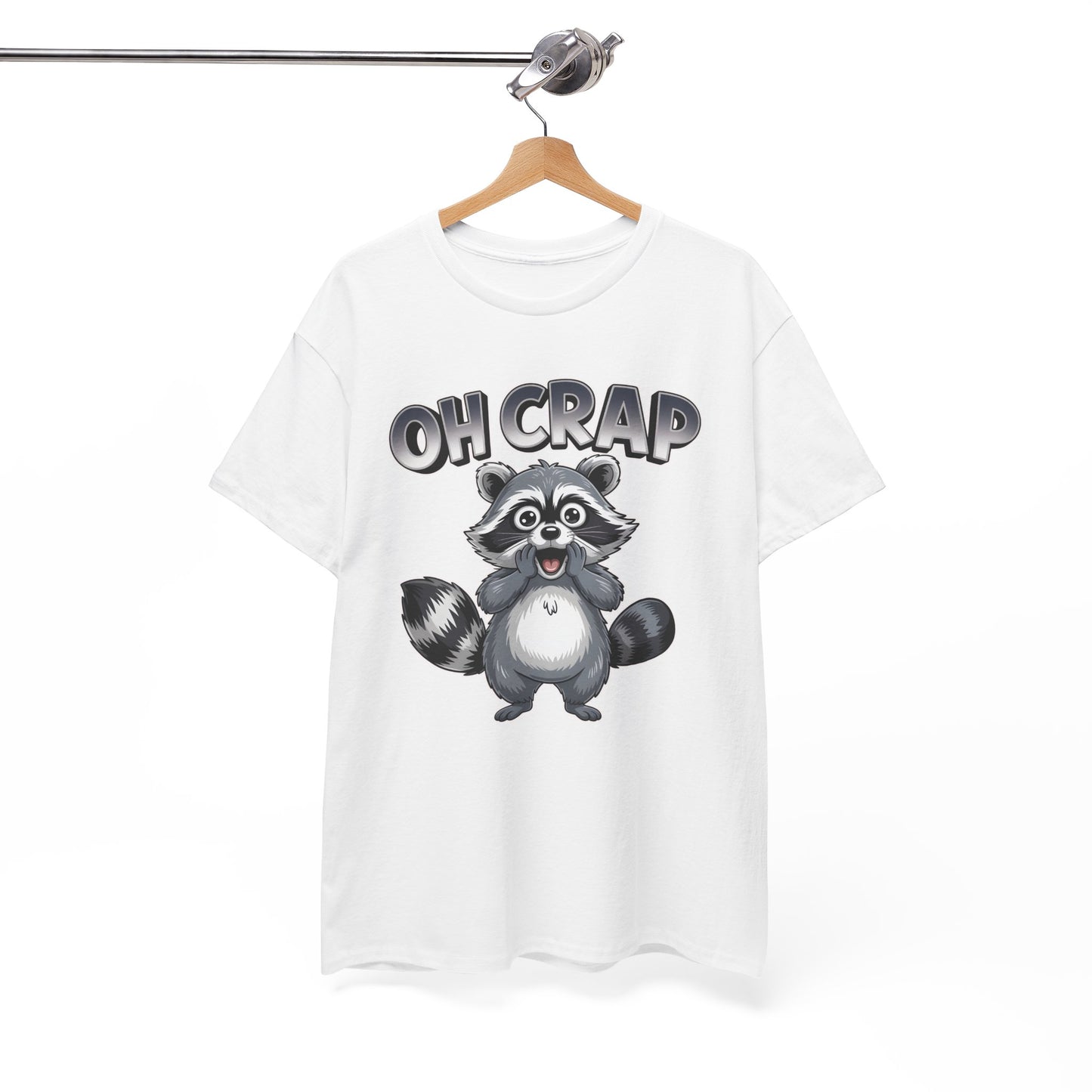Funny Raccoon T-Shirt – “Oh Crap” Cute Meme Reaction Animal Tee Gift - 14855