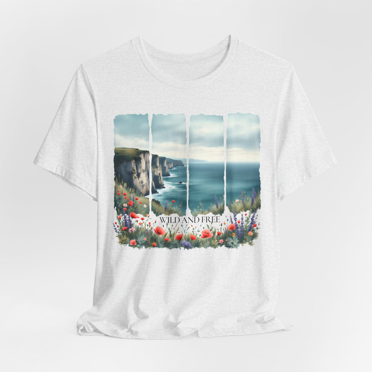 St. Andrews Coastal T-Shirt,  Scenic Cliffs, Wildflowers & Sea View - 14974
