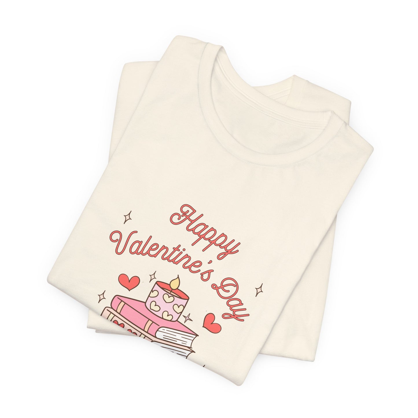 Books, Happy Valentine's Day - Unisex Jersey Short Sleeve Tee - 11572