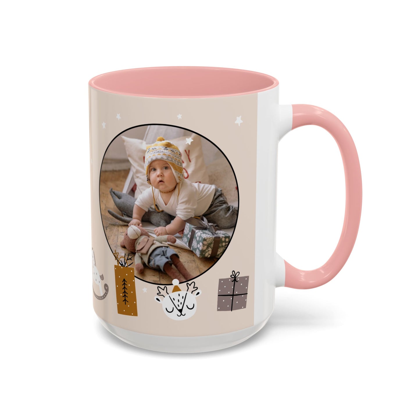 My First Christmas, Customizable - Accent Coffee Mug (11, 15oz) - 10860