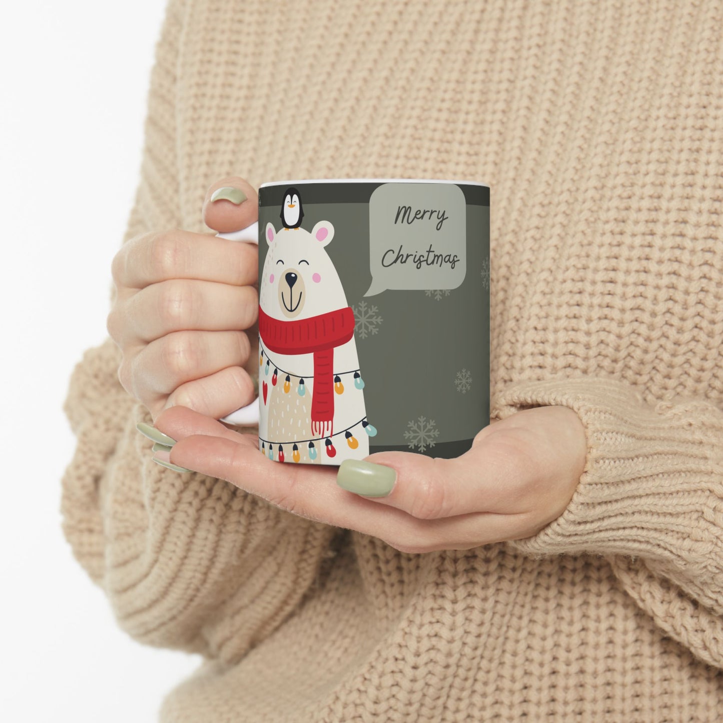 Dog & Penguins, Merry Christmas - Ceramic Mug, (11oz, 15oz) - 10912