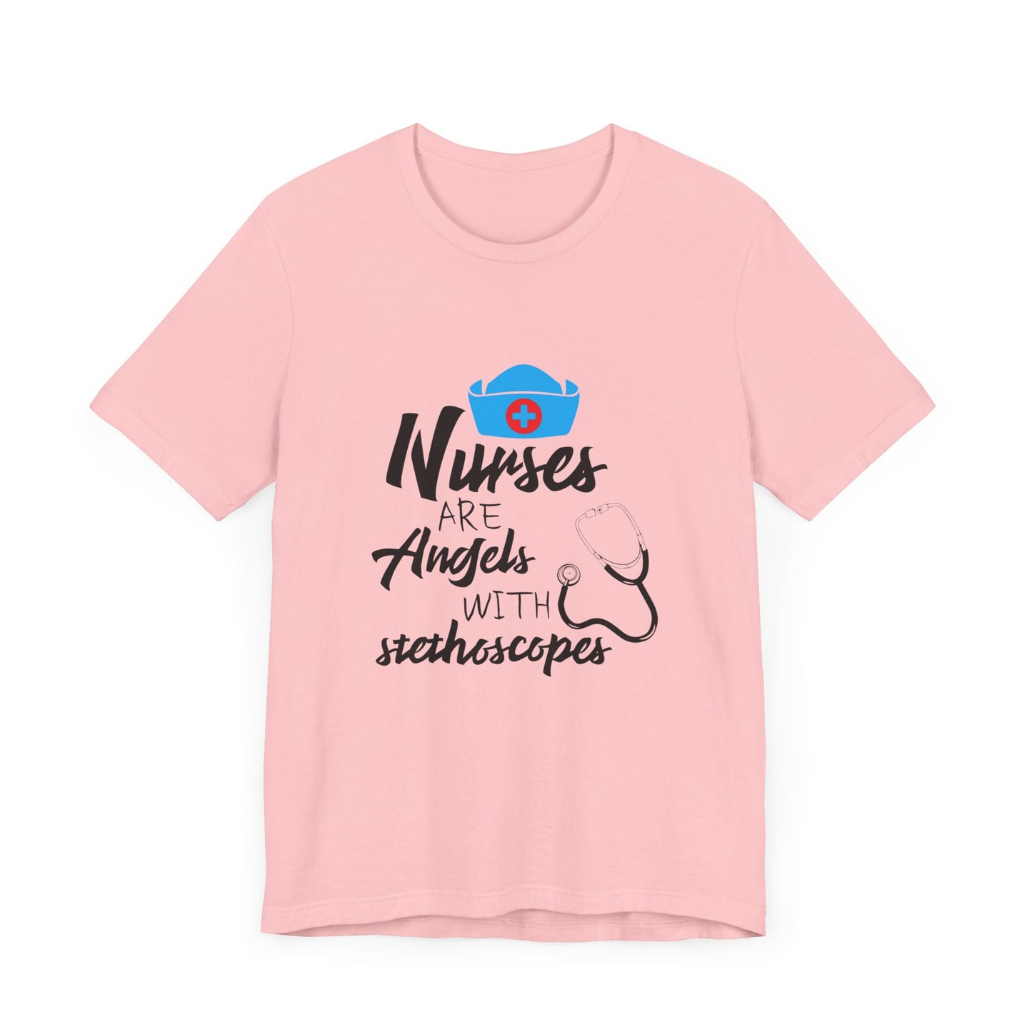 Nurses Are Angels With Stethoscopes - Unisex Jersey Short Sleeve Tee