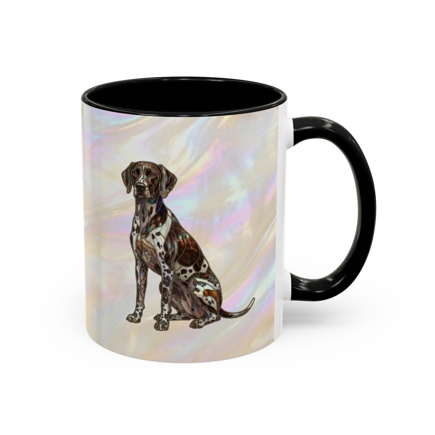 German Shorthaired Pointer Accent Coffee Mug — Stained Glass Design (11/15oz) - 14634