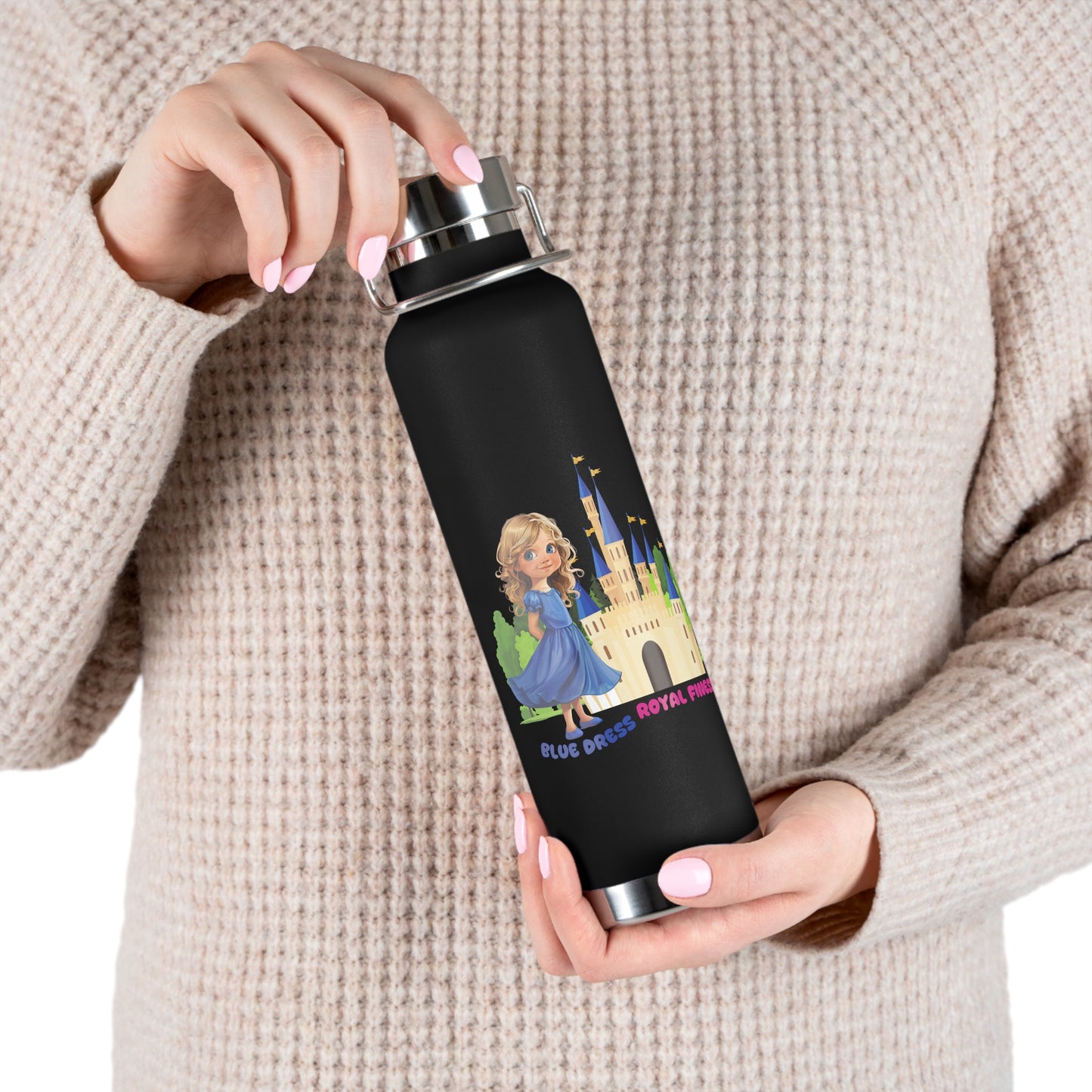 Blue Dress Princess, Royal Finesse - Copper Vacuum Insulated Bottle, 22oz - 11636