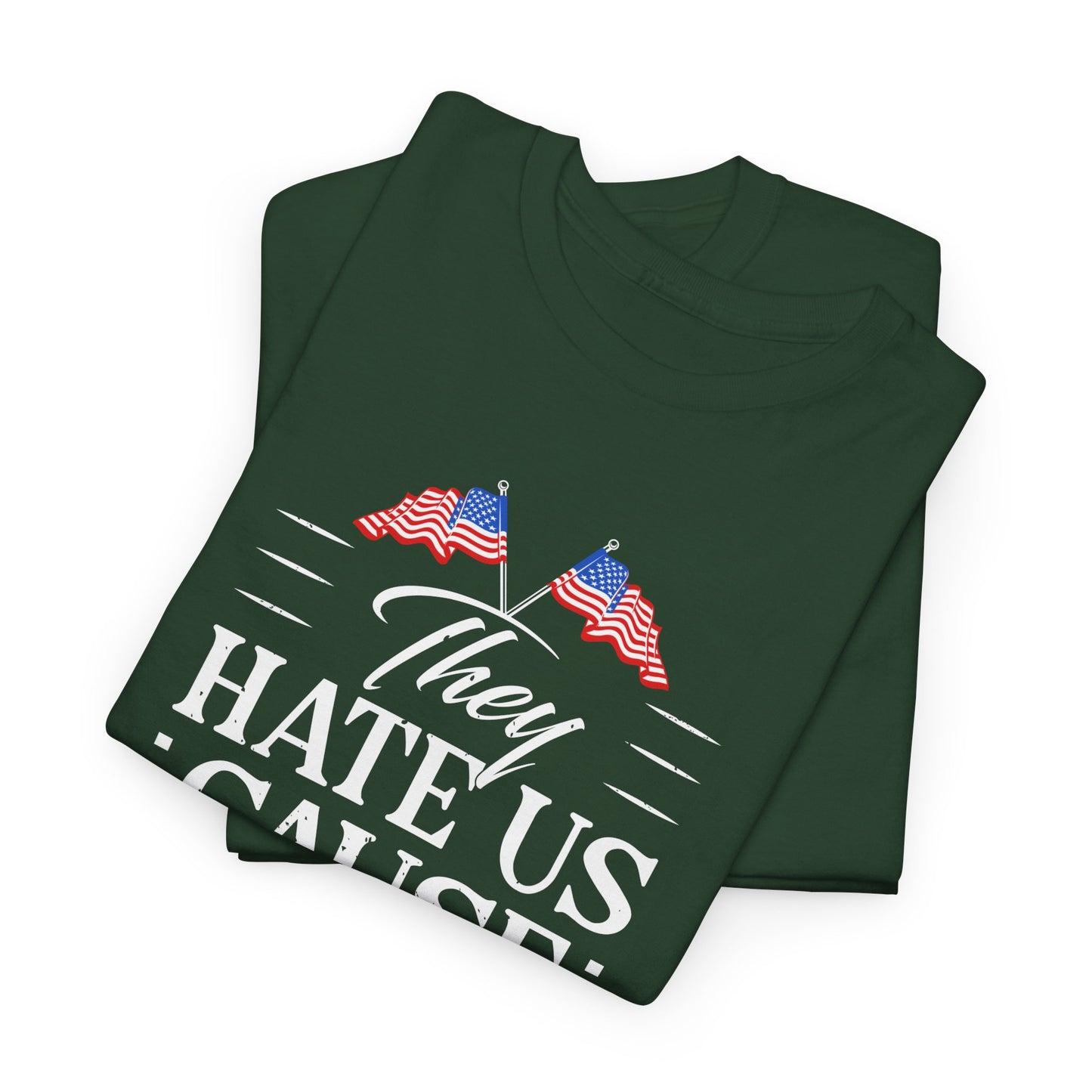 Patriotic Unisex Heavy Cotton Tee - 'They Hate Us Cause They Ain't Us' - Gift for Freedom Lovers, Casual Wear, Independence Day - 13651