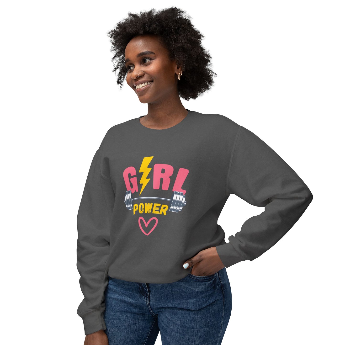 Gym, Girl Power - Unisex Lightweight Crewneck Sweatshirt - 11200