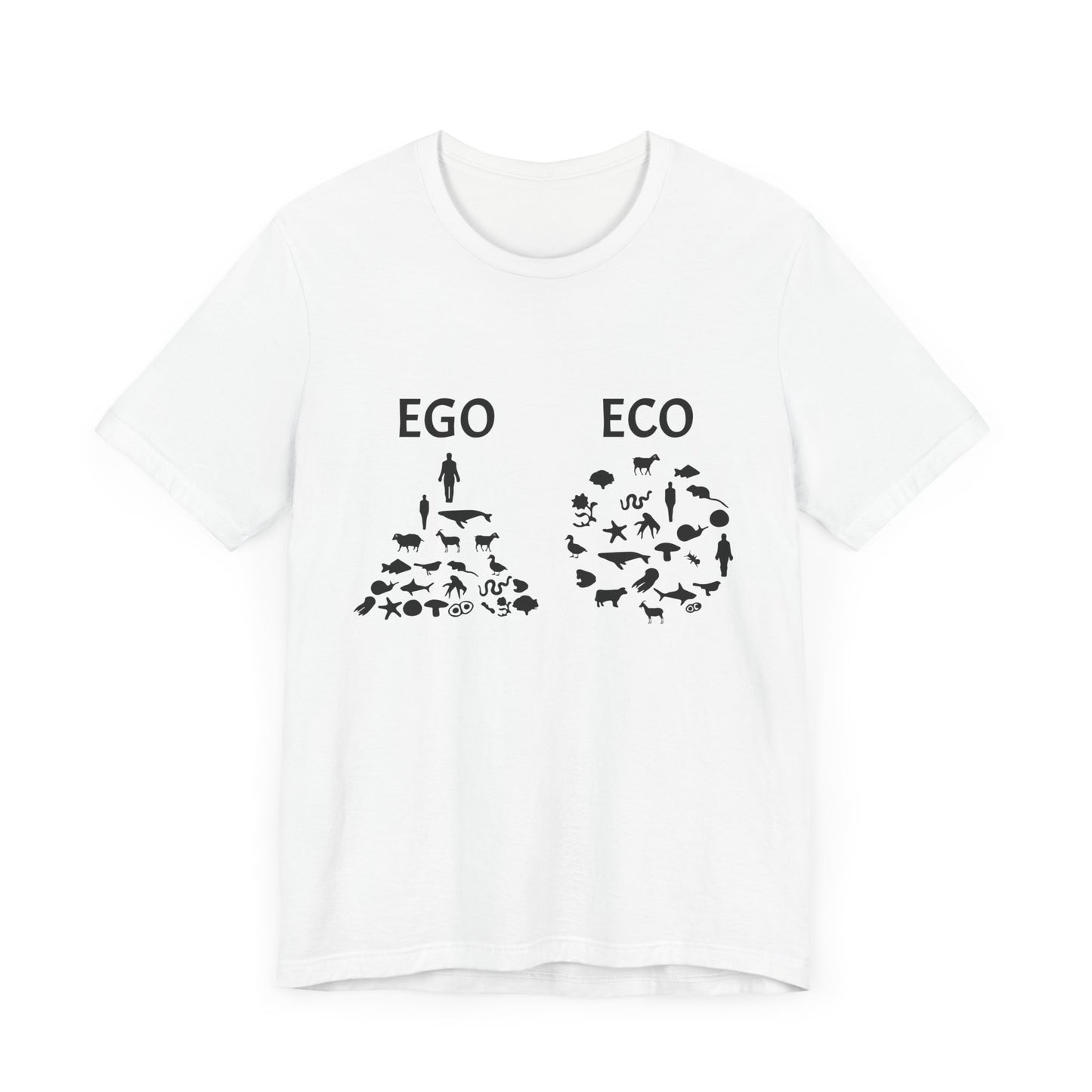 Vegan: Ego vs Eco - Unisex Jersey Short Sleeve Tee - 12368
