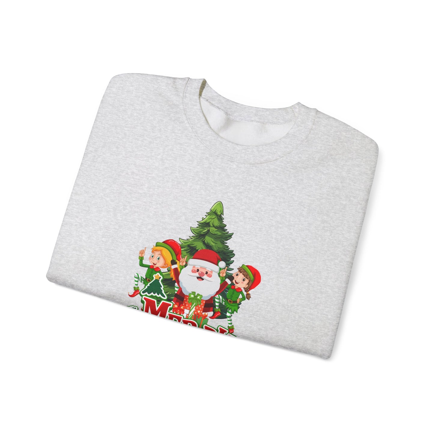 Santa & Elves, Merry Christmas - Unisex Heavy Blend™ Crewneck Sweatshirt - 10545