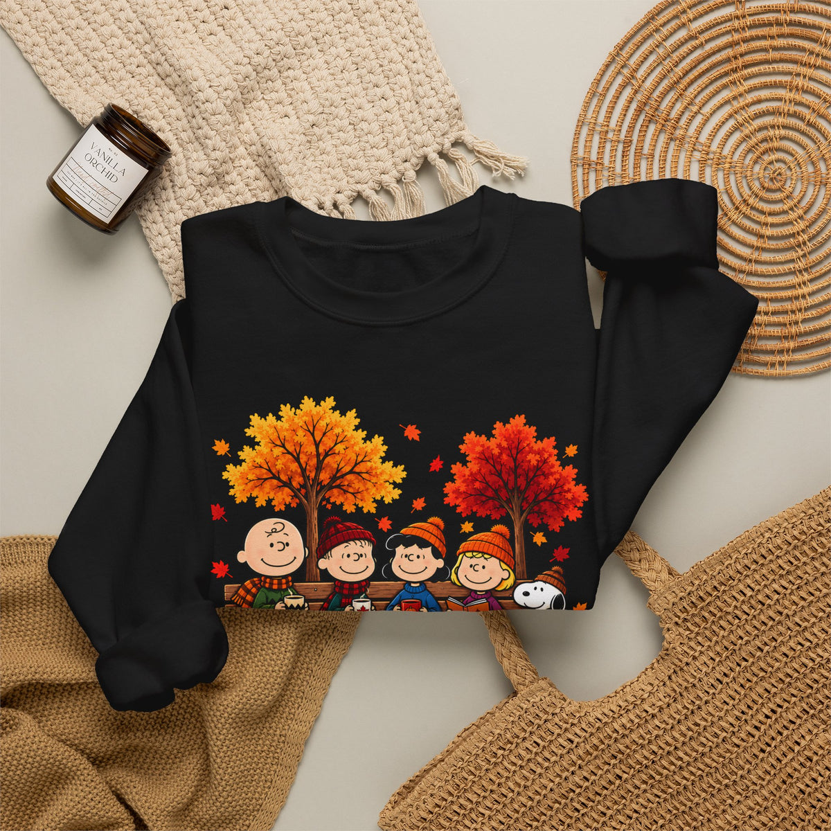 Fall Friends Crewneck Sweatshirt, Cute Autumn Pumpkin Patch Design - 14999