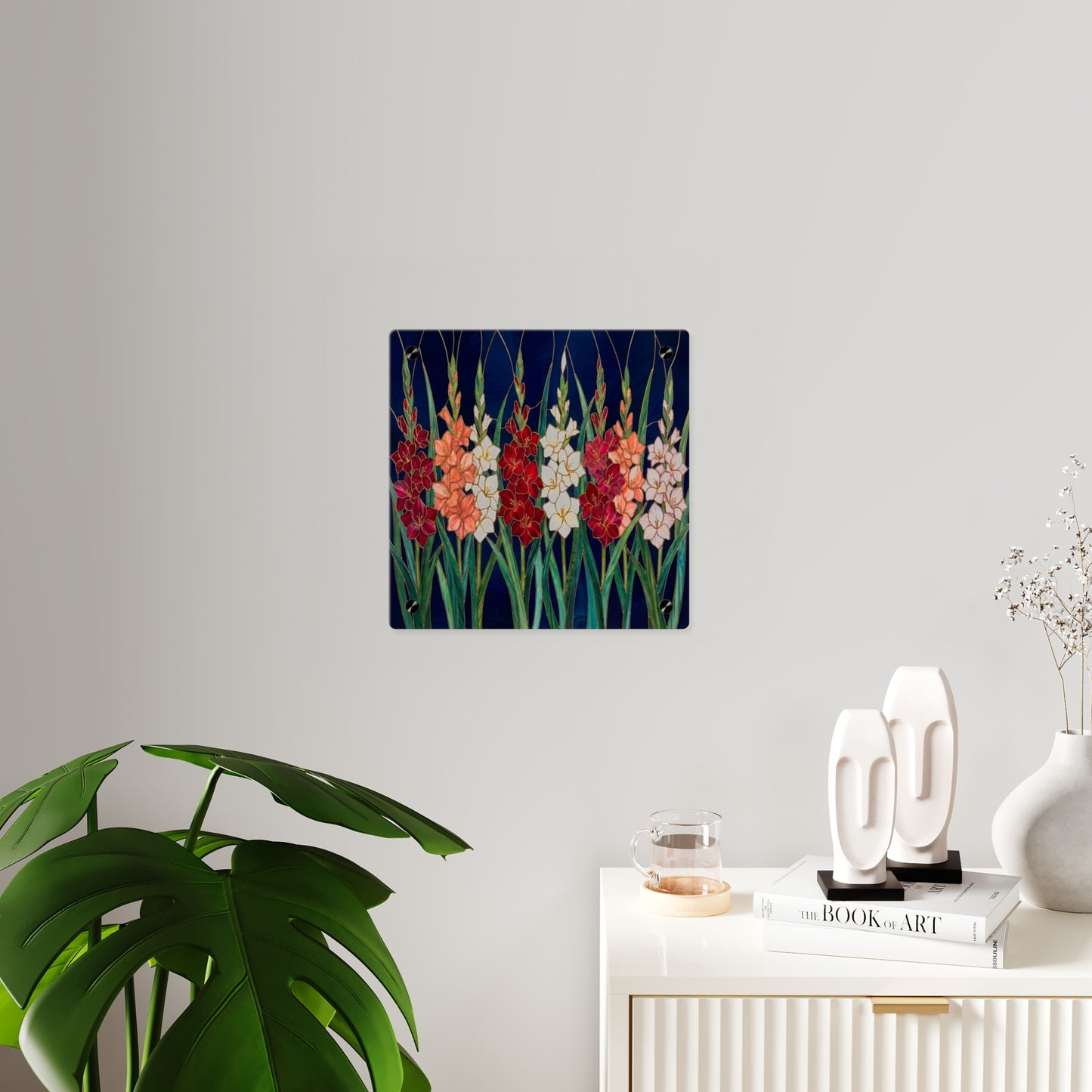 Gladiolus Floral Acrylic Wall Art Panel – Elegant Garden Blooms Home Decor - 14606