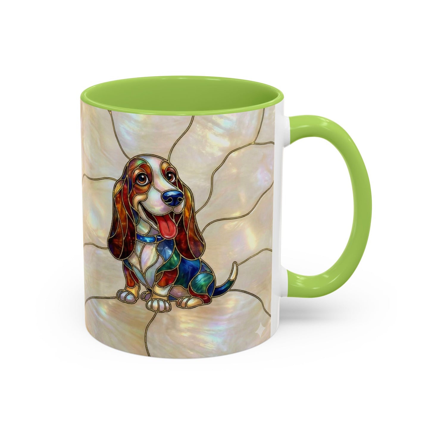 Basset Hound Stained Glass Accent Coffee Mug (11/15oz) - 14520