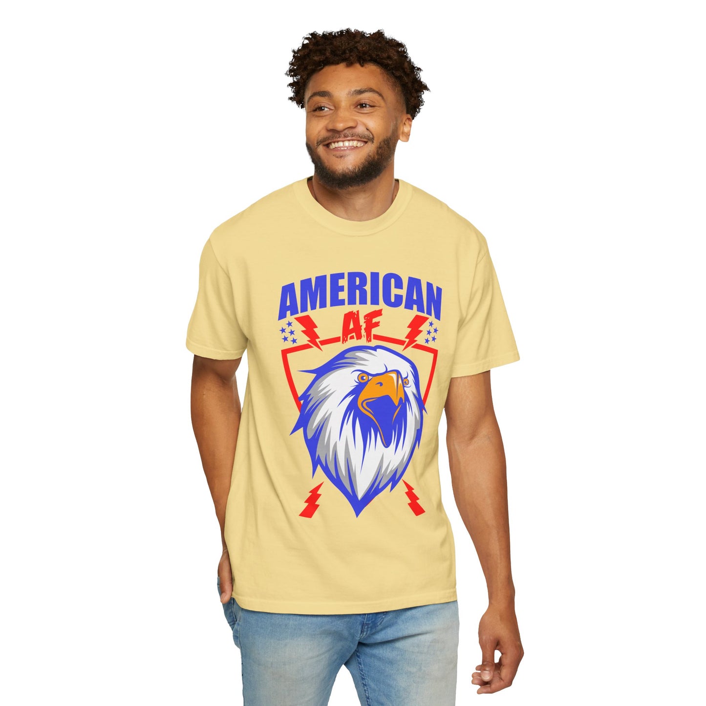 Patriotic Eagle T-Shirt, American AF Graphic Tee, Unisex Tee, 4th of July Shirt, Casual Wear, Gift for Patriots, Summer Style - 13731
