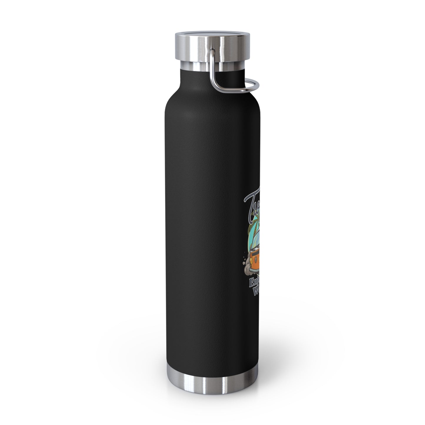 Tropical Beach, Enjoy Your Weekend - Copper Vacuum Insulated Bottle, 22oz - 10745