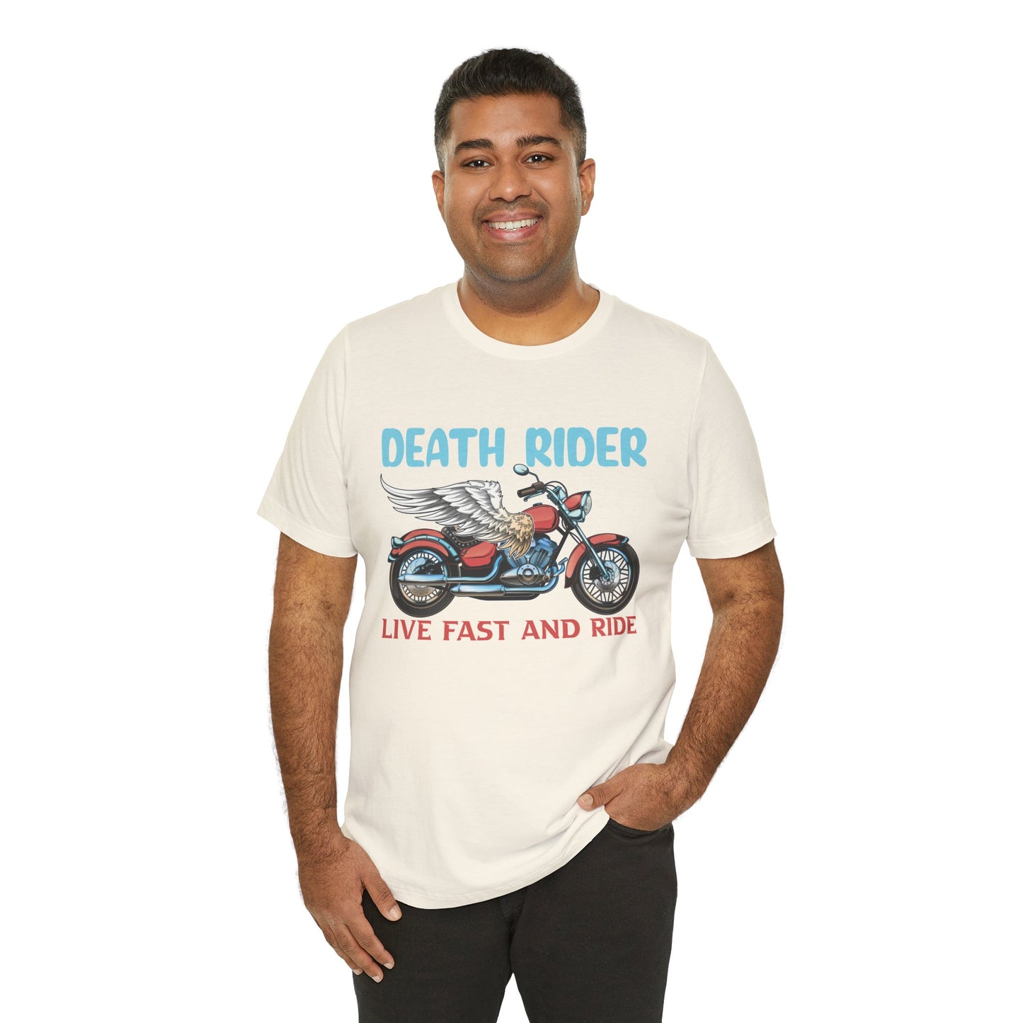 Death Rider, Live Fast and Ride  - Unisex Jersey Short Sleeve Tee - 13595