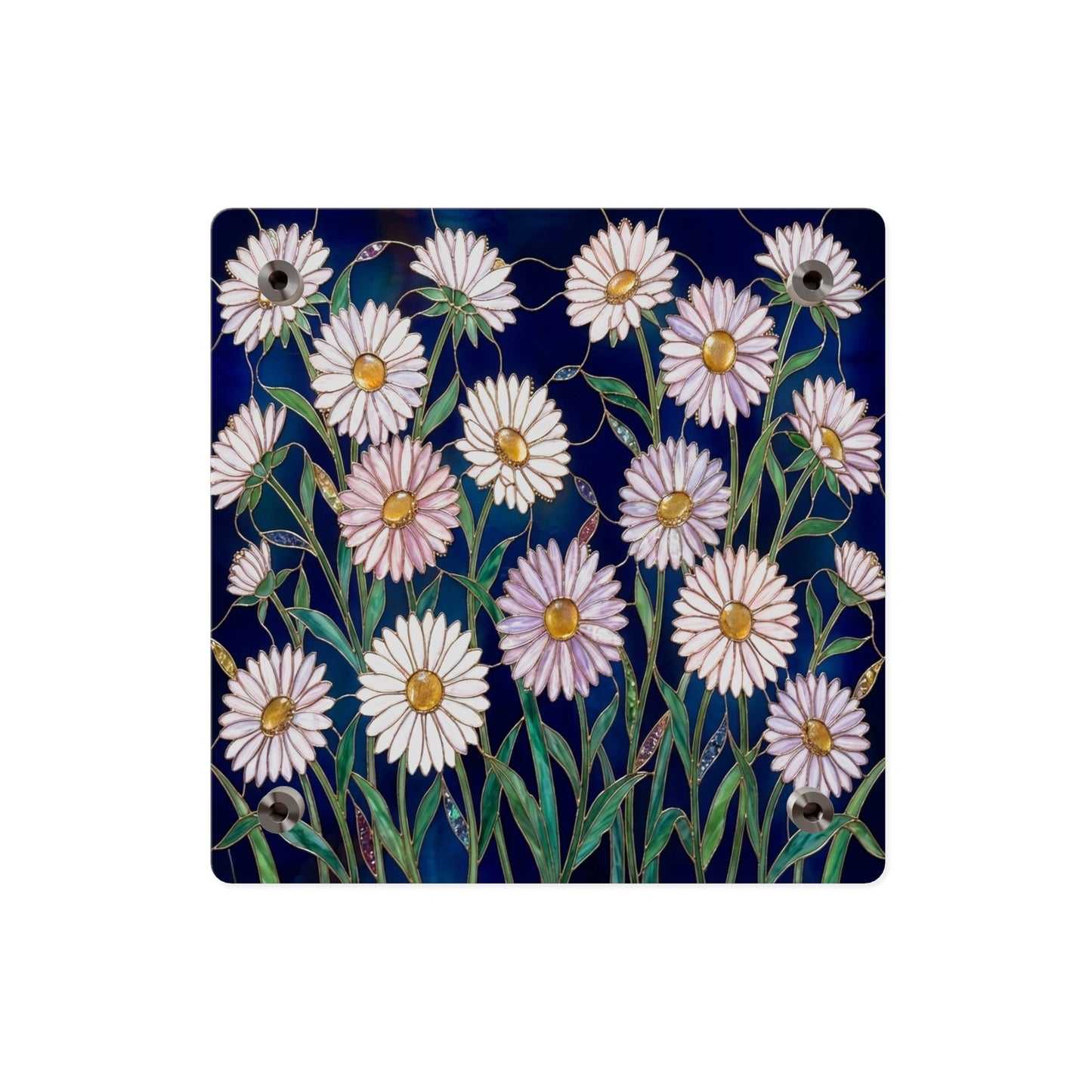 Aster Field Acrylic Wall Art Panel — Floral Home Décor - 14607
