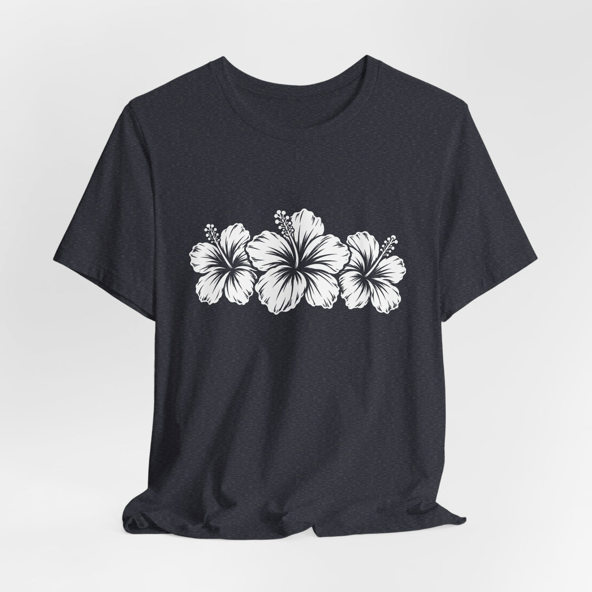 Hibiscus Floral T-Shirt,  Tropical Flower Graphic Tee - 14995