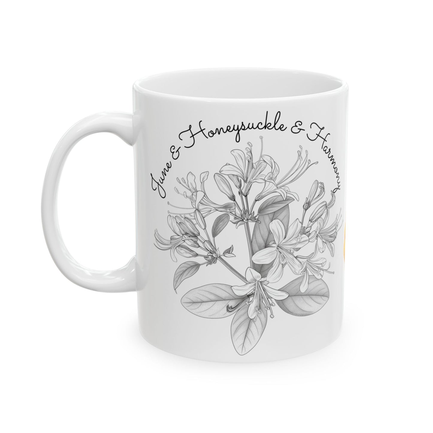 Happy Birthday, June, Honeysuckle, Customizable - Ceramic Mug, (11oz, 15oz) - 10446