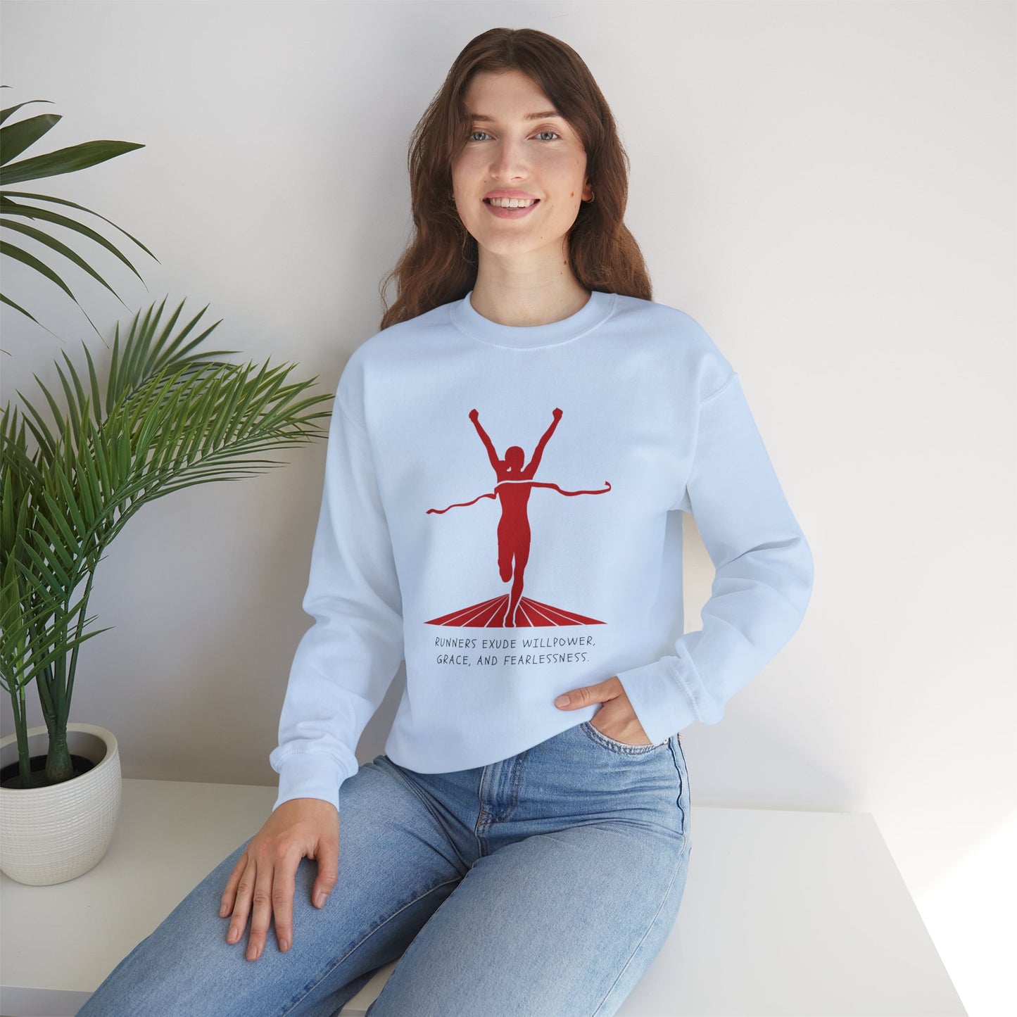 Runners Exude Willpower, Grace, and Fearlessness - Unisex Heavy Blend™ Crewneck Sweatshirt