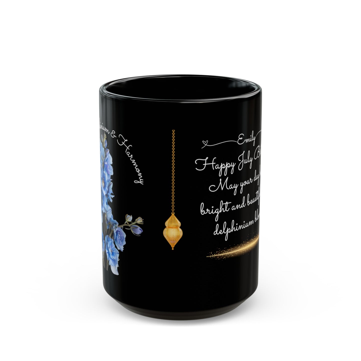 Happy Birthday - July Customized Ceramic Black Mug (11oz, 15oz)