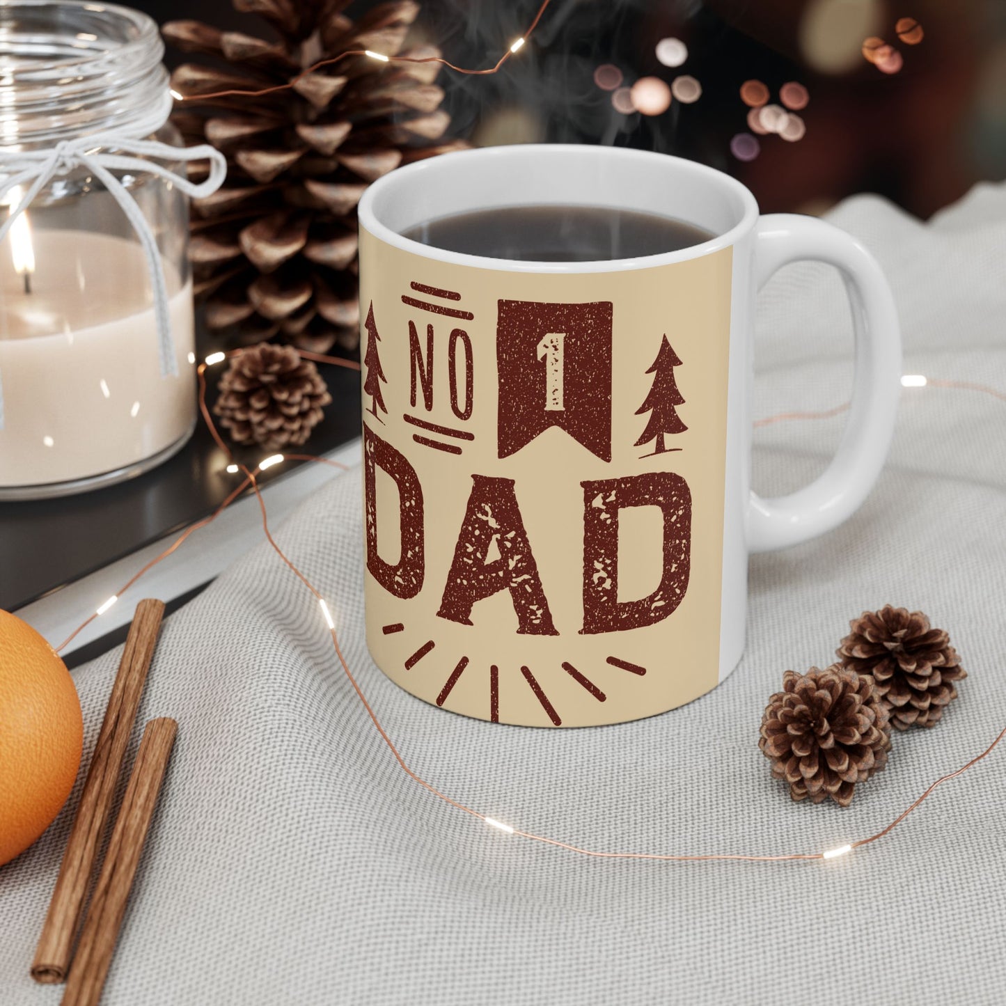 Father's Day Ceramic Mug, 11oz & 15oz, Unique Gift for Dad, Coffee Tea Cup, Personalized Dad Mug, Celebration Mug - 14011