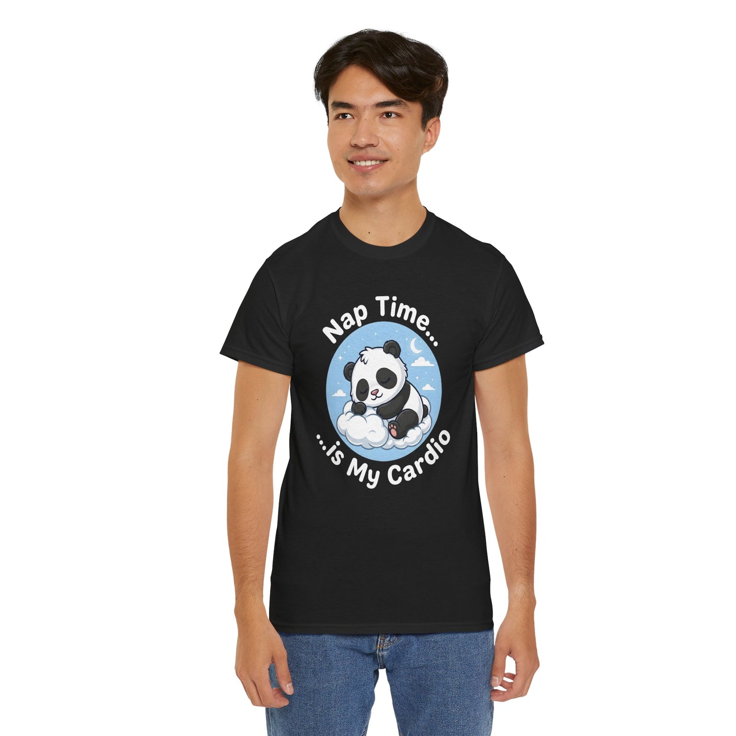 Cute Panda T-Shirt – “Nap Time Is My Cardio” Funny Sleep Tee - 14845