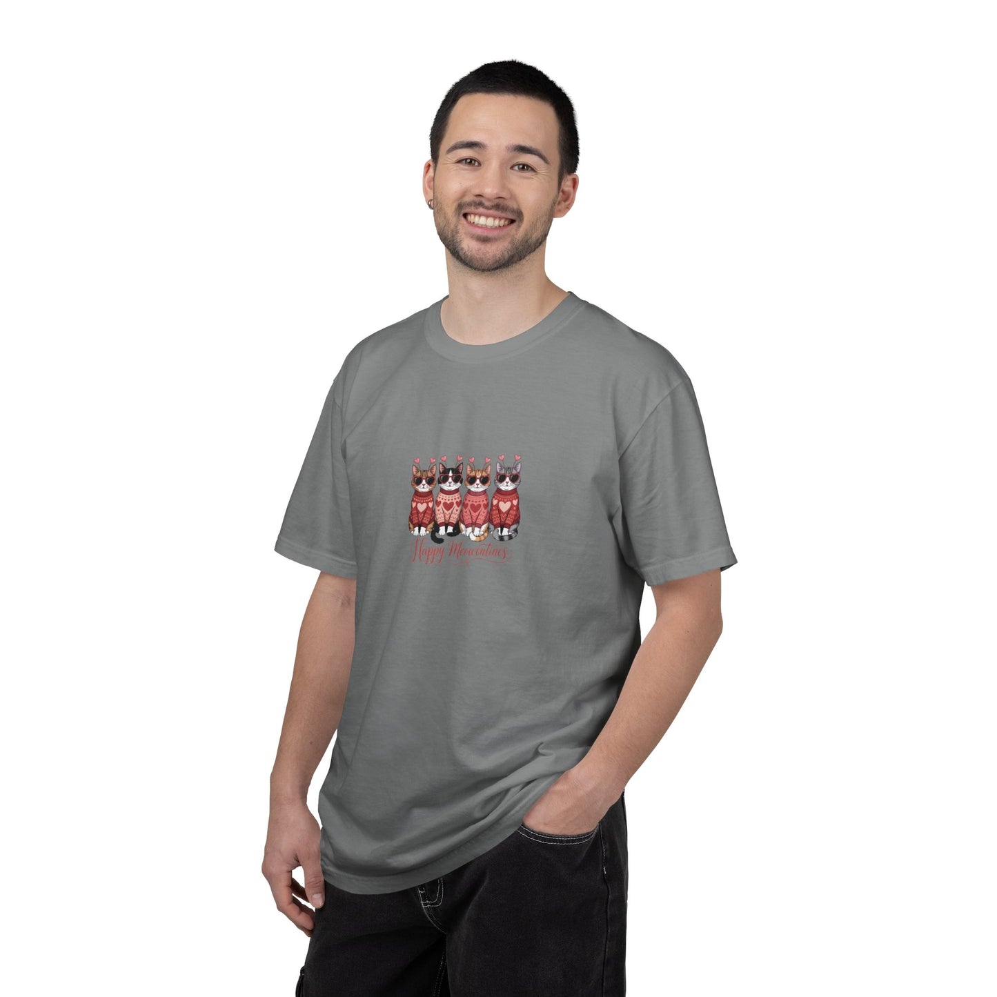 Happy Meowentine’s Cat T-Shirt – Valentine Gift for Cat Lovers - 14742