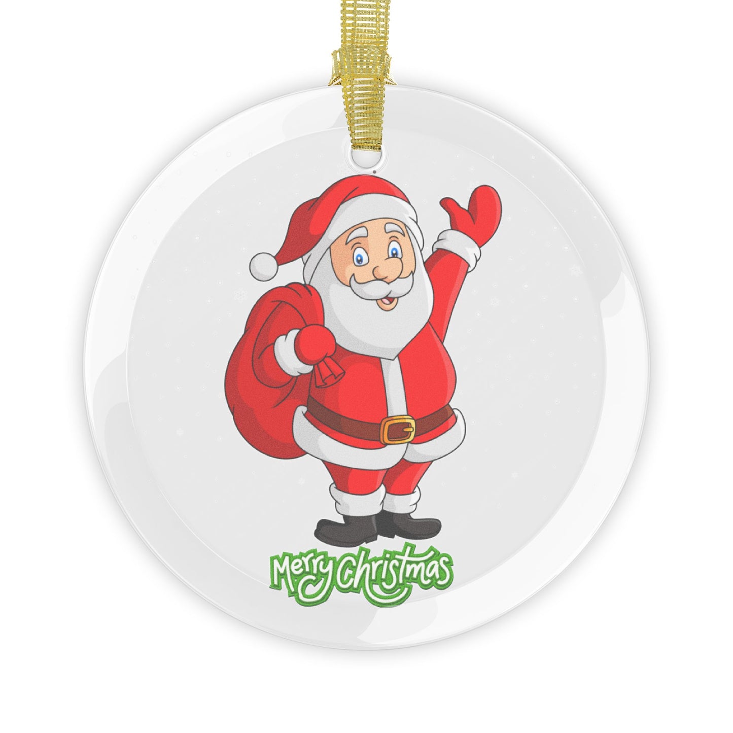 Santa Merry Christmas - Glass Ornaments - 10418