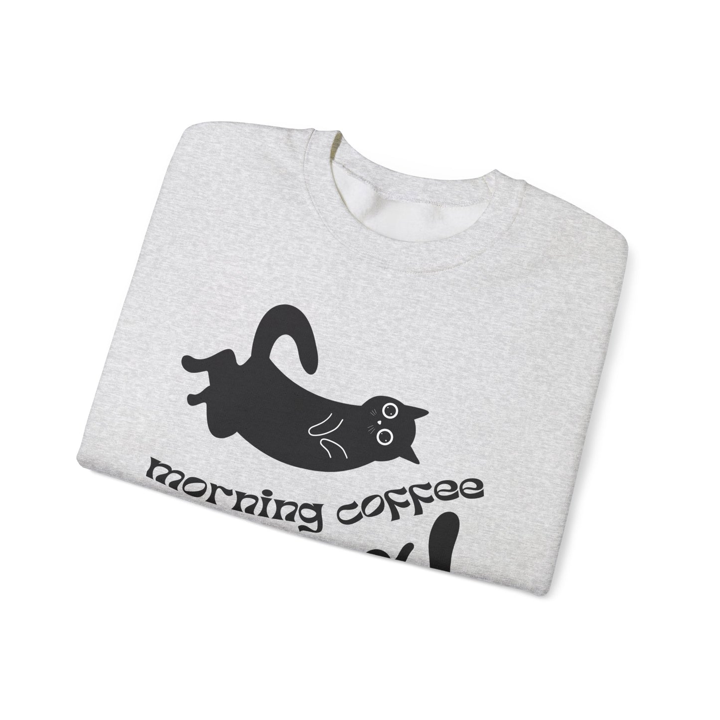 Black Cats, Morning Coffee - Unisex Heavy Blend™ Crewneck Sweatshirt - 11325