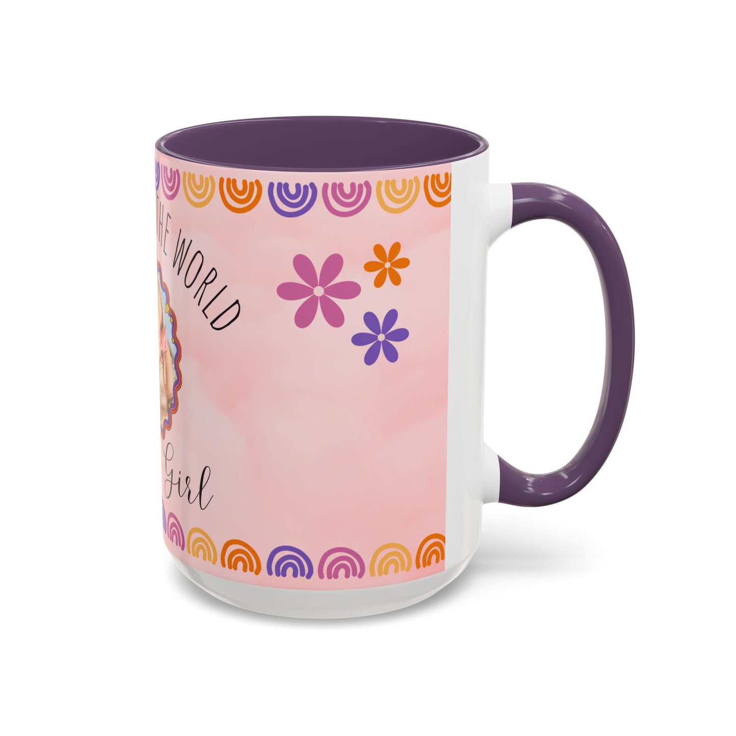 Welcome to the World, Baby Girl, Photo Customizable - Accent Coffee Mug (11, 15oz) - 11074