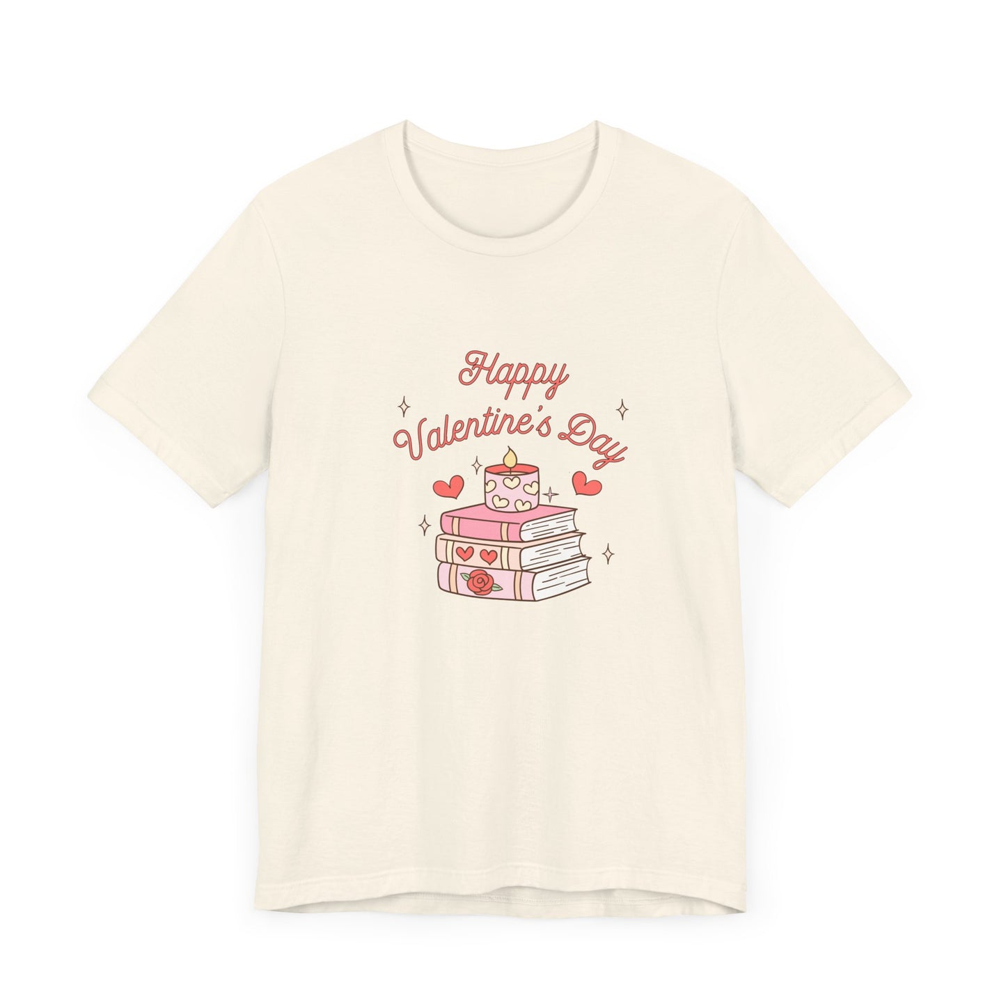 Books, Happy Valentine's Day - Unisex Jersey Short Sleeve Tee - 11572