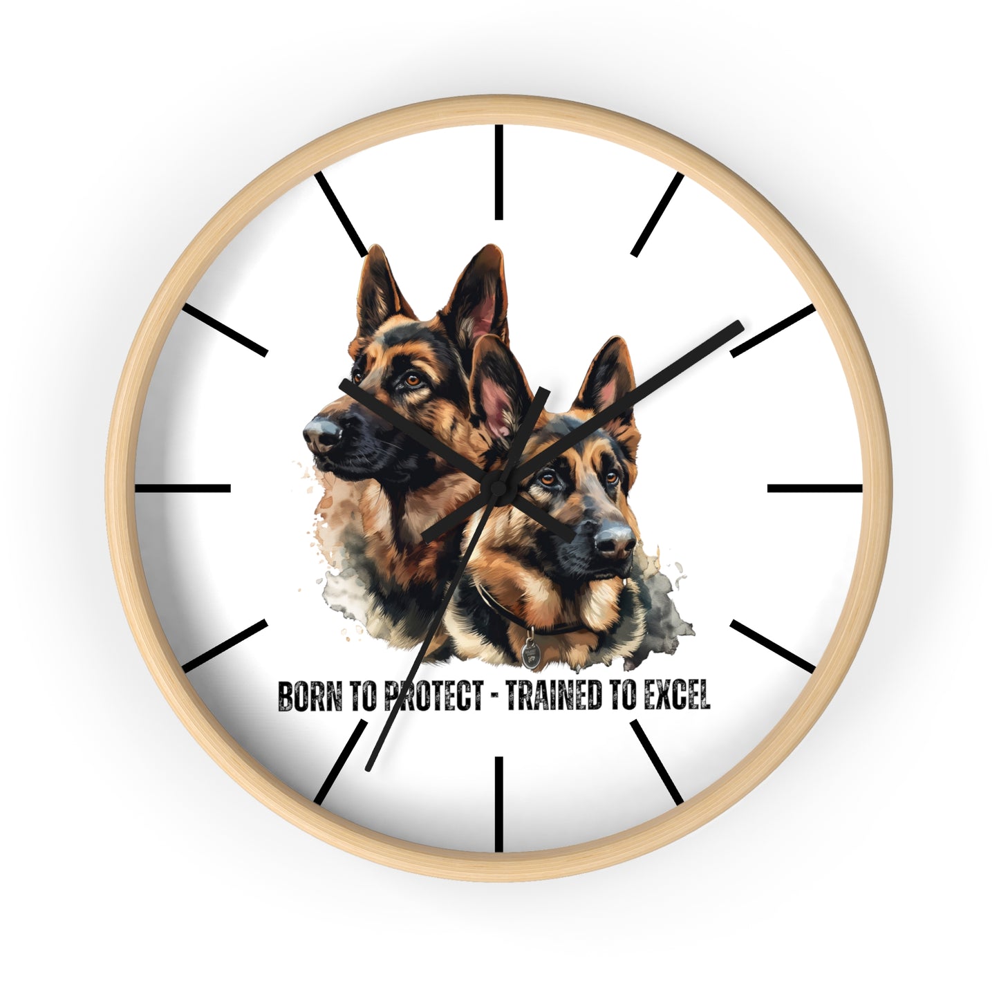 German Shepherds: Born to Protect - Wall Clock