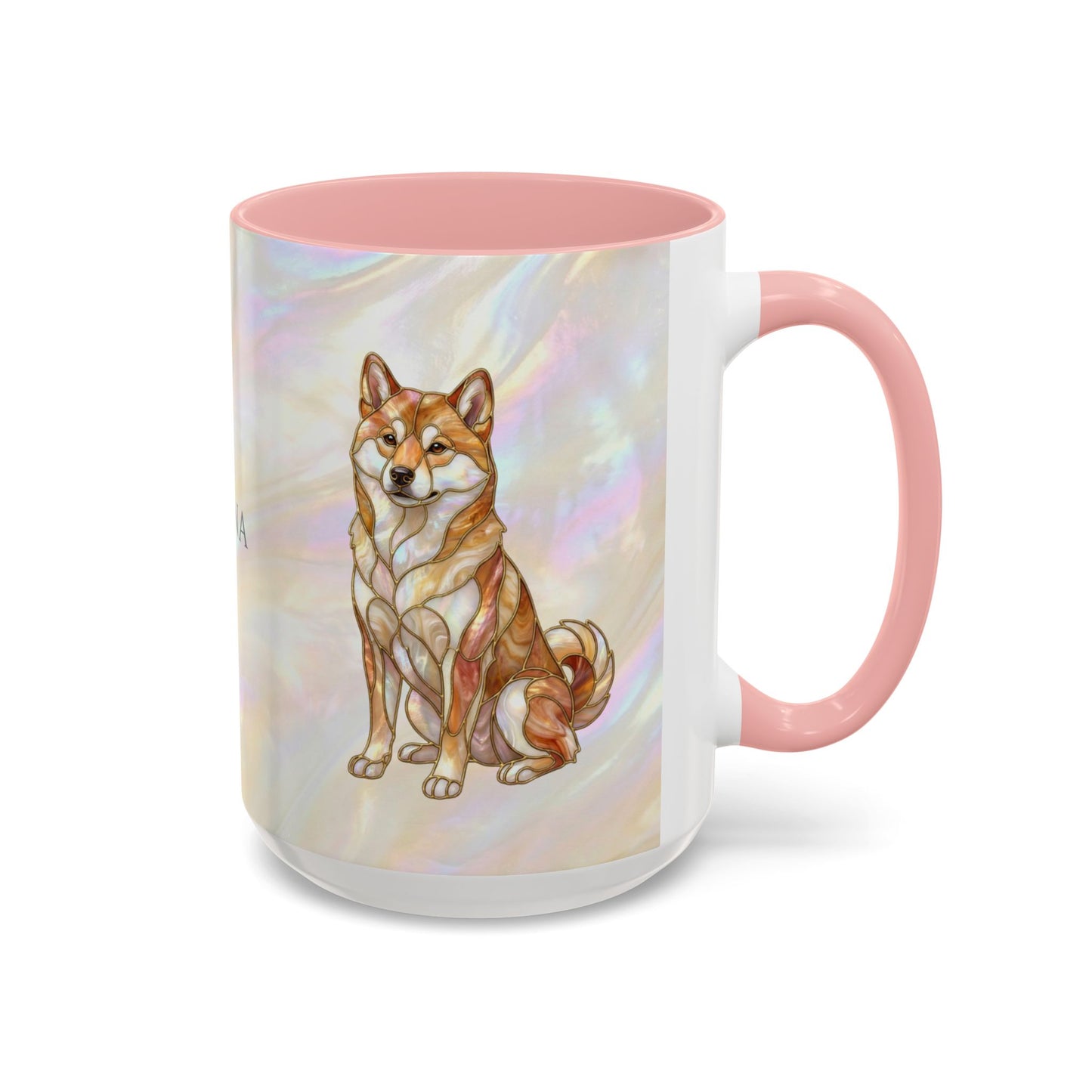 Shiba Inu Accent Coffee Mug – Stained Glass Design 11/15oz - 14646