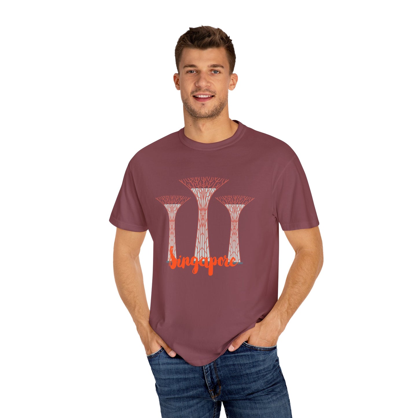 SingaporeT-Shirt - Casual Unisex Garment-Dyed Tee - 12085