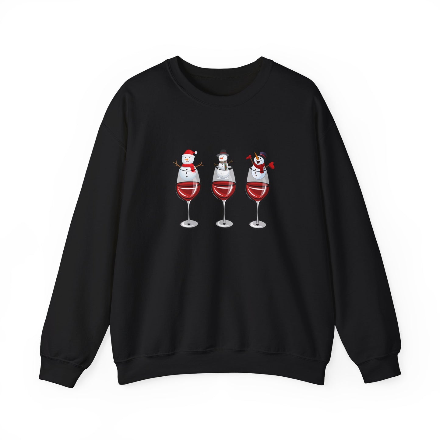 Snowman & Glass of Wine - Unisex Heavy Blend™ Crewneck Sweatshirt - 10013