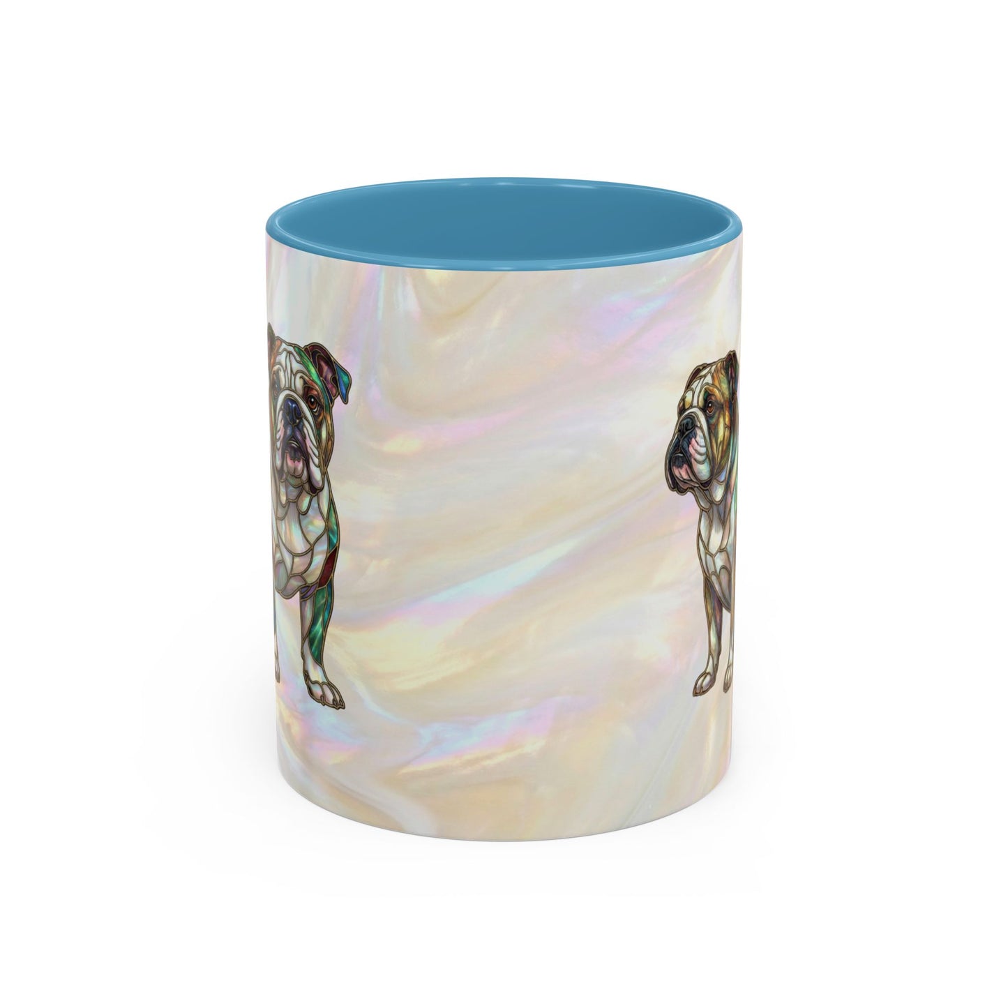 English Bulldog Accent Coffee Mug -Stained Glass Style (11/15oz) - 14630