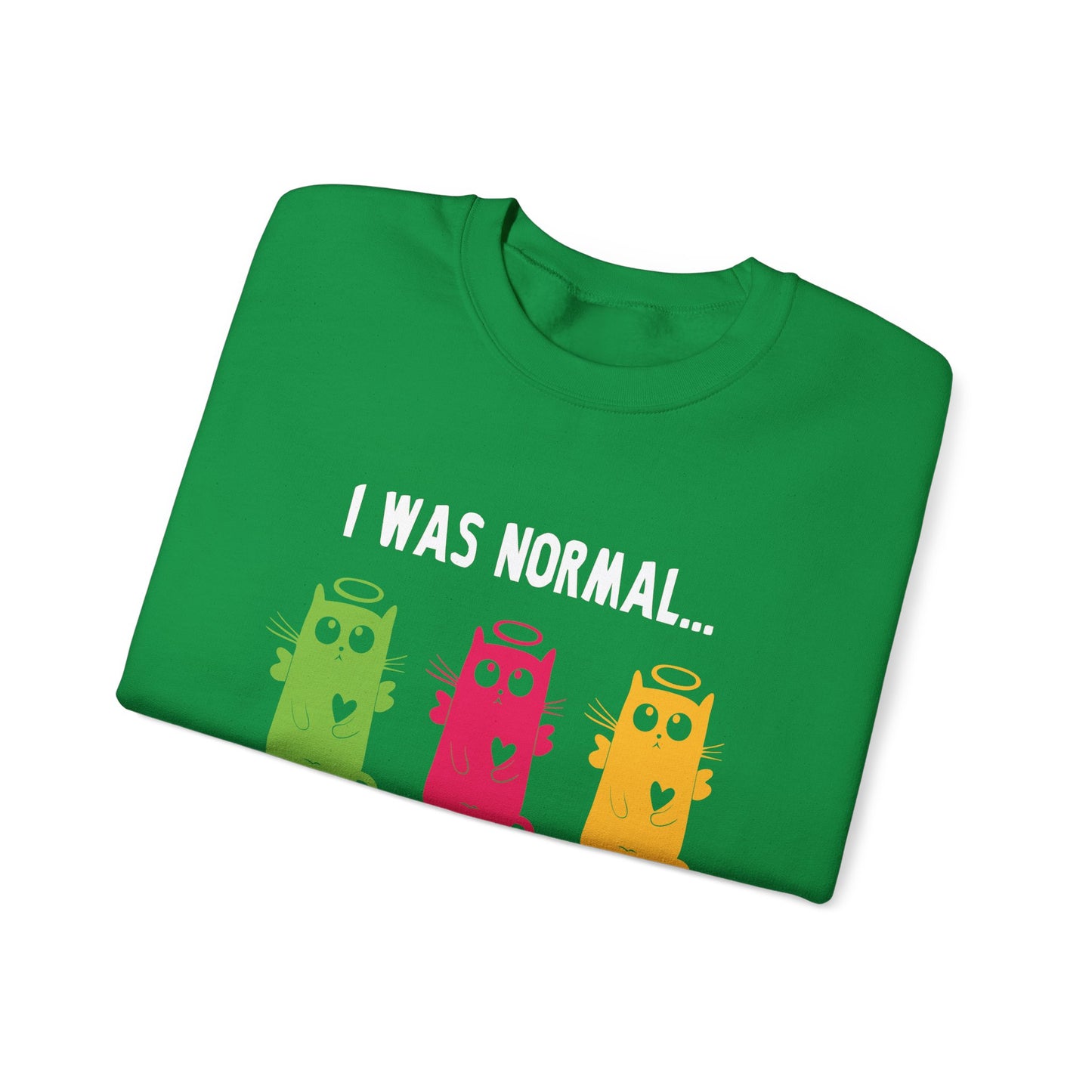 I Was Normal Three Cats Ago - Unisex Heavy Blend™ Crewneck Sweatshirt